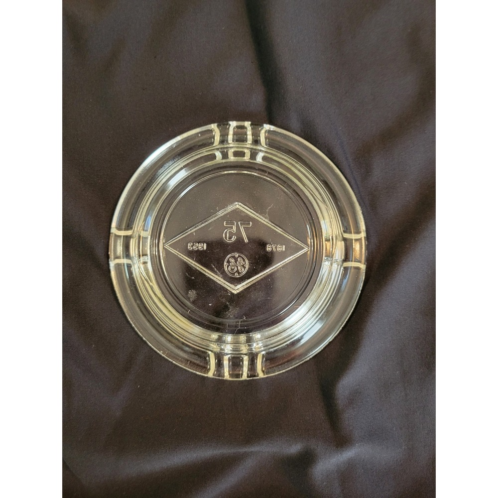 Vintage General Electric GE 75th Anniversary Glass Ashtray 1878-1953 Collectible - Picture 2 of 2
